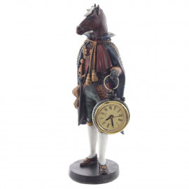 Фигурка декоративная Лошадь с часами D4см, (LR44x1), L12 W7,5 H24,5 см
